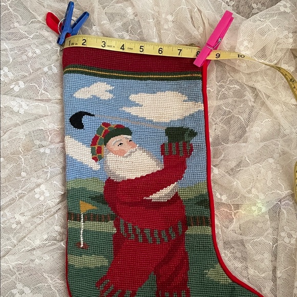 Festive Santa Christmas Stocking - Red and Green - Picture 3 of 6